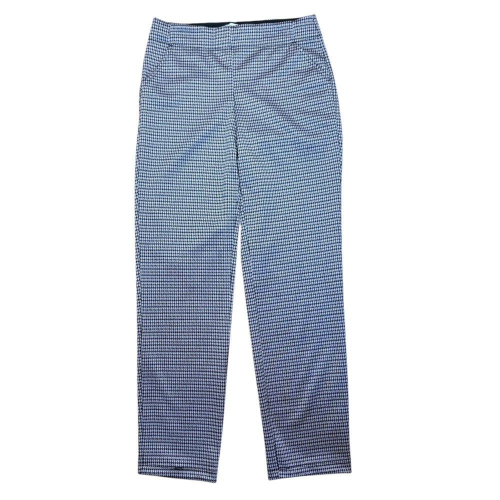 Max Studio Black Beige Houndstooth Career Pants Elastic Waist‎ Workwear Sz M